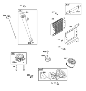 Lubrication Group Diagram and Parts List for 356777-0151-G1  Briggs and Stratton Engine